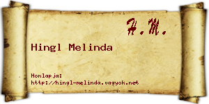 Hingl Melinda névjegykártya
